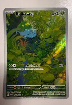 Pokemon TCG Full Art Bulbasaur 166/165 Scarlet & Violet 151 Illustration Rare IR - Image 1