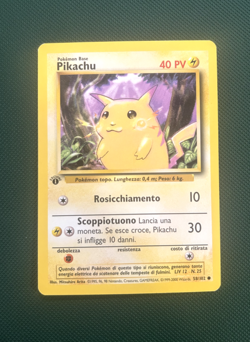 Pikachu Italian 1st Ed. Pokemon Base Set #58 1999 LP-NM - Image 1