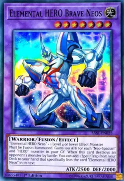 Yugioh! LP Elemental HERO Brave Neos - SAST-EN035 - Super Rare - 1st Edition Lig - Image 1