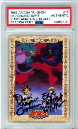 PSA Double Signed Dan Green Eric Stuart Yu-Gi-Oh! Pride At Stake Yugi Kaiba 14 - Image 1