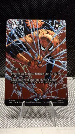 Tangle 0038 Borderless Spider Man MTG Magic The Gathering Card NM - Image 1