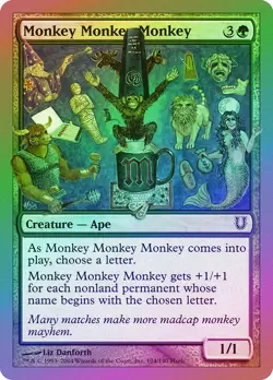 Monkey Monkey Monkey FOIL Unhinged NM Green Common MAGIC MTG CARD ABUGames - Image 1