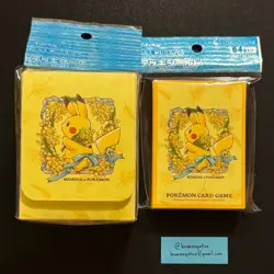 Pokemon Center Japan MIMOSA e Pikachu Card Sleeves + Deck Box ~ US SELLER - Image 1