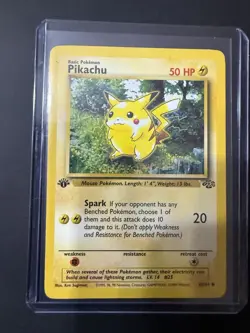 Pokemon Pikachu 60/64 Base Set 1st Edition Regular Common 50 HP Mouse Card - Image 1