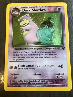 Dark Slowbro 12/82 Team Rocket Holo Pokemon Nice Swirl Vintage Collectable Card - Image 1
