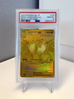 PSA 10 JP Mega Charizard X ex 116/080 MUR Gold Mega Ultra Rare Pokemon Card - Image 1