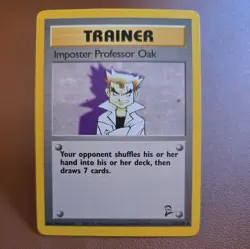 Pokemon TCG Imposter Professor Oak Base Set 2 102/130 Regular Rare trainer card - Image 1