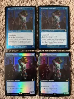MTG- Rishadan Dockhand x4 - MH2 - FOIL (2x Retro Etched, 2x Borderless) - Image 1