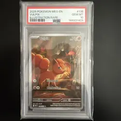 2025 POKEMON MEG EN-MEGA EVOLUTION ILLUSTRATION RARE #138 VULPIX PSA 10 - Image 1