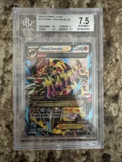 Pokemon 2015 XY Primal Clash #151 Full Art Primal Groudon EX BGS 7.5 - Image 1