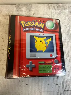 Vintage 1999 Pokemon TCG Card Binder Pokedex Pikachu Rare HTF Nintendo Official - Image 1