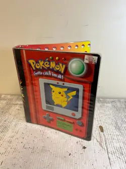 Vintage 1999 Pokemon TCG Card Binder Pokedex Pikachu Rare HTF Nintendo Official - Image 5