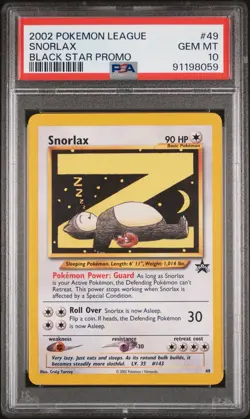 Pokemon Snorlax #49 Black Star Promo PSA 10 - Literally the Best Snorlax Card - Image 1