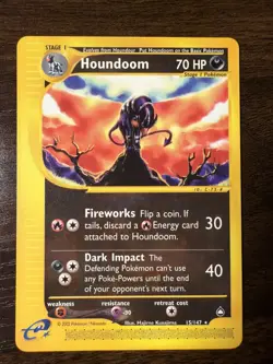 Pokemon TCG Houndoom Card 15/147 Non-Holo, Aquapolis Set - Image 1