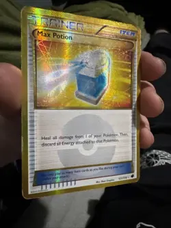 Pokemon TCG Holo Ultra Rare Gold Trainer Max Potion 121/116 Card - Image 1