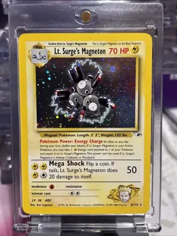 Pokemon TCG Lt. Surge's Magneton Gym Heroes Holo Card 8/132 NM Condition - Image 1