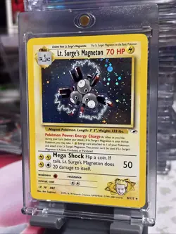 Pokemon TCG Lt. Surge's Magneton Gym Heroes Holo Card 8/132 NM Condition - Image 3