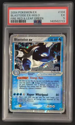 PSA 5 Blastoise ex 104/112 Holo Rare EX FireRed LeafGreen Pokemon Graded Card - Image 1