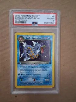 2000 Pokemon Rocket Dark Gyarados Holo foil 1st edition #8/82 NM-MT PSA 8 - Image 1