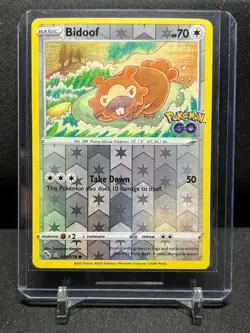 Bidoof 059/078 Peelable Ditto Reverse Holo Pokemon 2022 Sword & Shield GO NM - Image 1