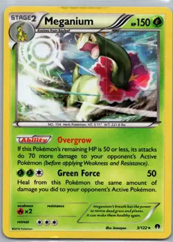 Pokemon TCG Meganium 3/122 BREAKpoint Holo HP - Image 1