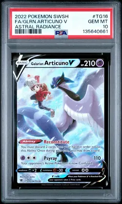 2022 POKEMON SWORD & SHIELD ASTRAL RADIANCE FULL ART/GALARIAN ARTICUNO V PSA 10 - Image 1