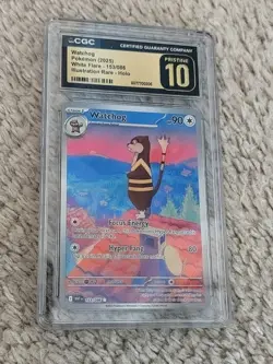 POKEMON Watchog 153/086 White Flare Holo CGC 10 Pristine Illustration Rare - Image 1