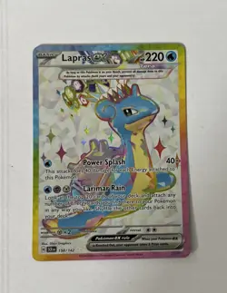 Lapras Ex 158/142 - Super Rare - Stellar Crown - Full Art Pokemon TCG NM - Image 1