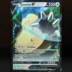 Snorlax V 141/202 Ultra Rare Sword & Shield Base Set Holo SWSH Pokemon Card bear - Image 1