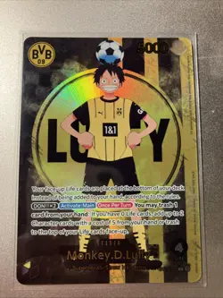 One Piece TCG Monkey D Luffy x BVB Borussia Dortmund ST13-003 Promo Card - Image 2
