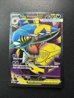 Mega Sharpedo ex 113/094 Phantasmal Flames Full Art Ultra Rare Holo Pokemon Card - Image 1