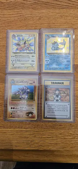 Pokemon TCG Jungle Gym Challenge Holo Lot Jolteon Vaporeon Brock 4 Cards - Image 1