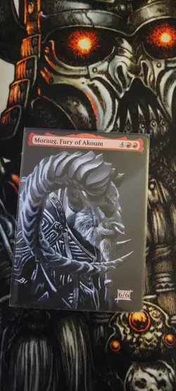 MTG ALTER: Moraug Fury of Akoum, by Art Dark. Full art alter - Image 1