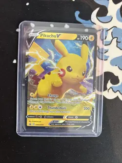 Pokemon TCG SWSH061 Pikachu v Black Star Promos Holo Card Near Mint Condition - Image 1