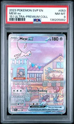 2023 POKEMON SVP EN-SV BLACK STAR PROMO 151 ULTRA-PREM COLL #053 MEW EX PSA 8 - Image 1