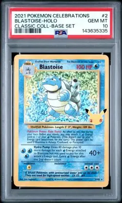 PSA 10 Blastoise #2 - Pokemon Celebrations - Classic Collection Holo - Image 1