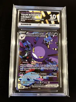 Team Rockets Crobat 234/182 Destined Rivals ACE 10 Gem Mint Perfect 10s Pokemon - Image 3