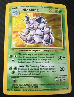 Nidoking Holo 11/102 Base Set Pokemon Vintage WOTC FREE SHIPPING - Image 1