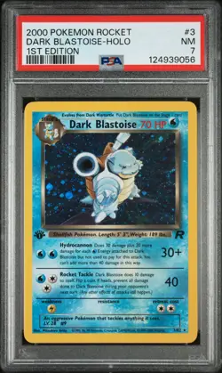 2000 POKEMON ROCKET 1ST ED #3 DARK BLASTOISE-HOLO PSA 7 - Image 1