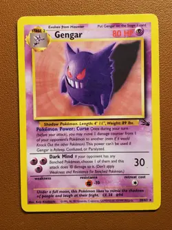 Gengar Fossil 20/62 LP Pokemon TCG Non Holo Rare WOTC Vintage 1999 Authentic - Image 1