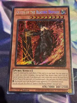 Yu-Gi-Oh! TCG Queen of the Blazing Domain MP25-EN147 Prismatic Secret Rare NM/M - Image 1