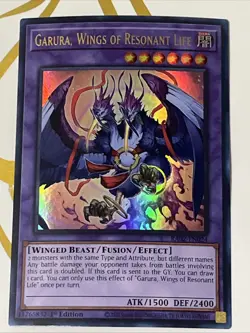 Yugioh! 1x Garura Wings of Resonant Life RA02-EN024 Ultra Rare - Image 1