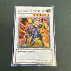1996 Yu-Gi-Oh! 1st Edition Gaia Knight The Force Of Earth 5DS1-EN042 Super Rare - Image 1