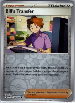 Bill's Transfer 156/165 Reverse Holo Scarlet & Violet 151 - Pokemon Card - NM - Image 1