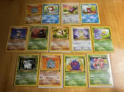 1st Edition + Regular Jungle 1999 Pokemon Card Lot 13 Cards Vintage WOTC - Image 1