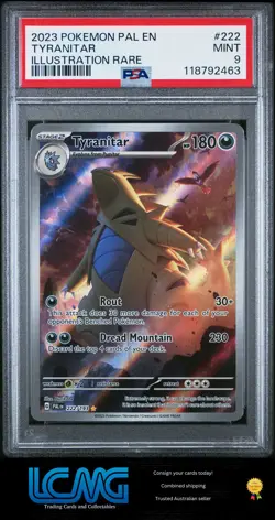 2023 Pokemon TCG Paldea Evolved #222 Tyranitar Illustration Rare PSA 9 - Image 1