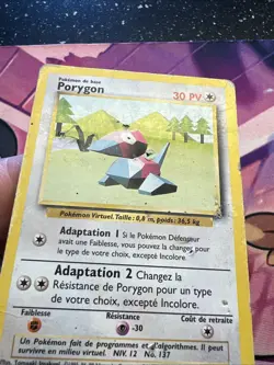 Carte Pokemon Francais Wizard Set De Base Porygon 39/102 Edition 2 Unlimited - Image 3