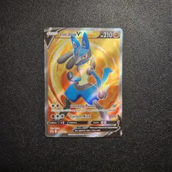 NM! Lucario V SWSH213 Sword & Shield Full Art Black Star Promo Pokemon Card! - Image 1