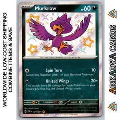 Murkrow Shiny rare - 181/091 - S&V Paldean Fates - 2024 Pokemon - NM - Image 1