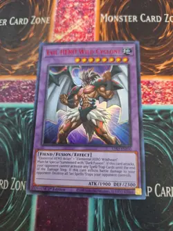 Yugioh Evil Hero Wild Cyclone Red LDS3-EN030 Ultra Rare 1st Edition Near Mint - Image 1